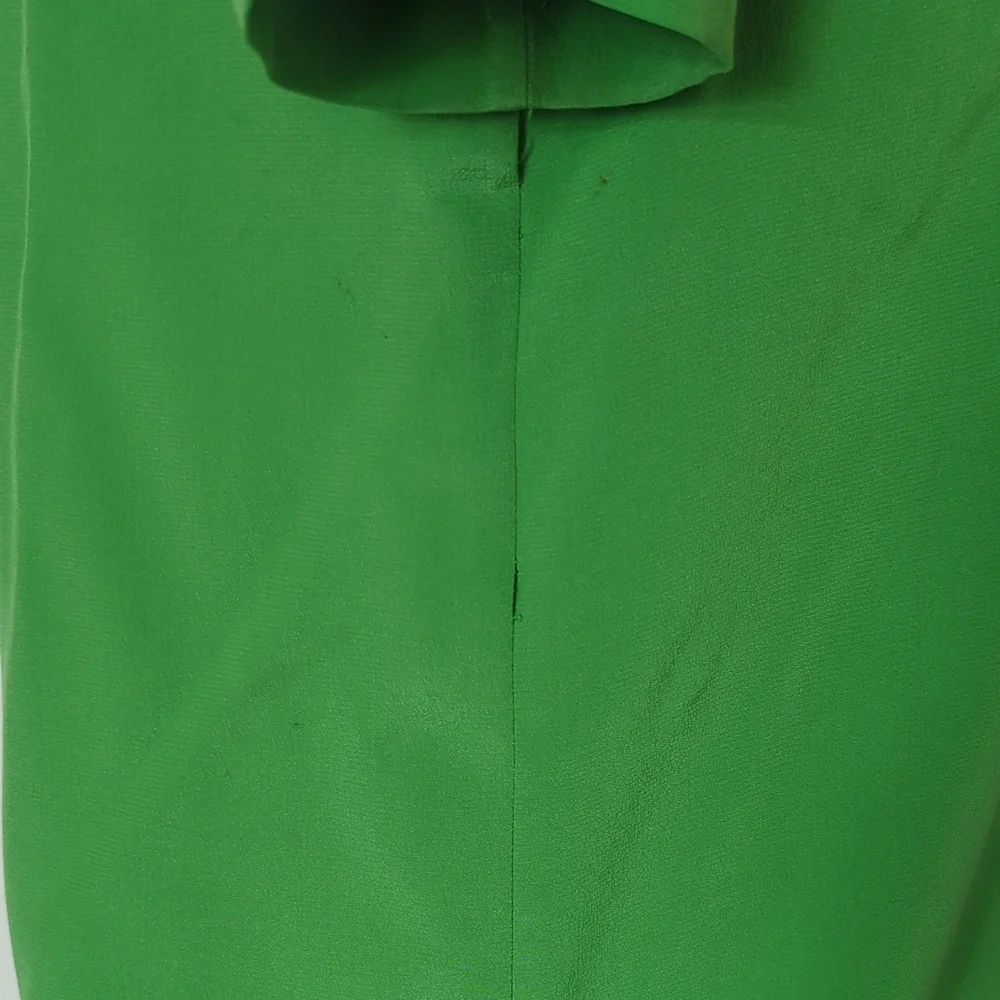 Kate Spade Bright Green Short-Sleeve Top with Pink Floral Collar